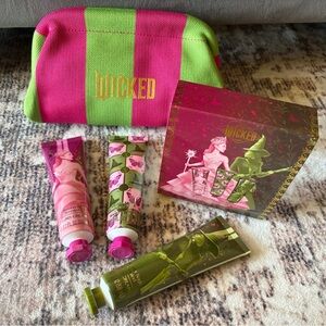Universal Wicked 3 Handcreams & Cosmetic Bag  - Pink and Green